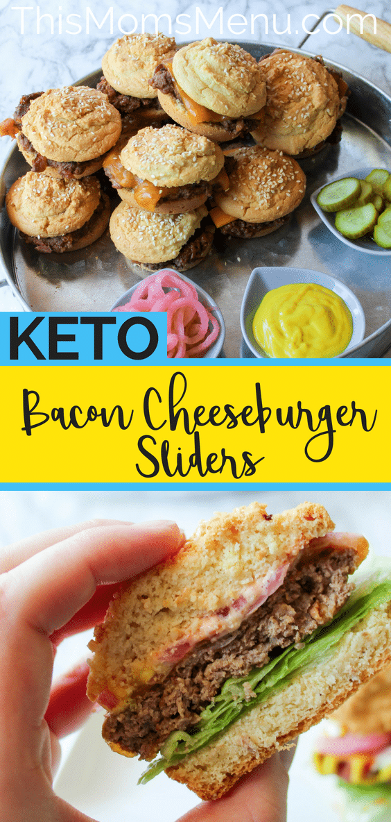 two image collage showing keto sliders with text overlay in the center