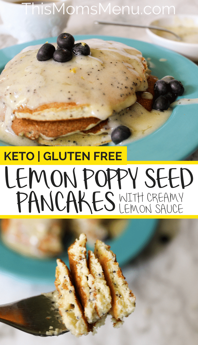 Take your pancake game to the next level with these delicious Lemon Poppy Seed Pancakes with a Creamy Lemon Sauce. They are perfect for a spring or summer breakfast and best of all - they are deceivingly simple to make. #keto #glutenfree #easypancakes #easylowcarbrecipes