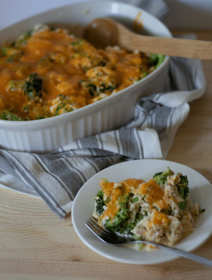 a plateful of low carb chicken casserole