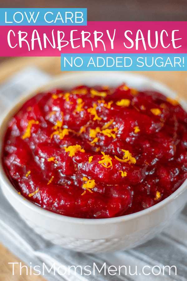 Making your own low carb cranberry sauce is so easy and the flavor can't be beat! #keto #thismomsmenu #thanksgiving