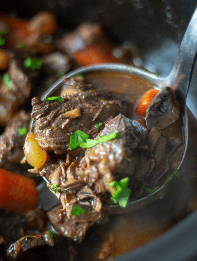 Slow Cooker Beef Bourguignon, low carb and slow cooker