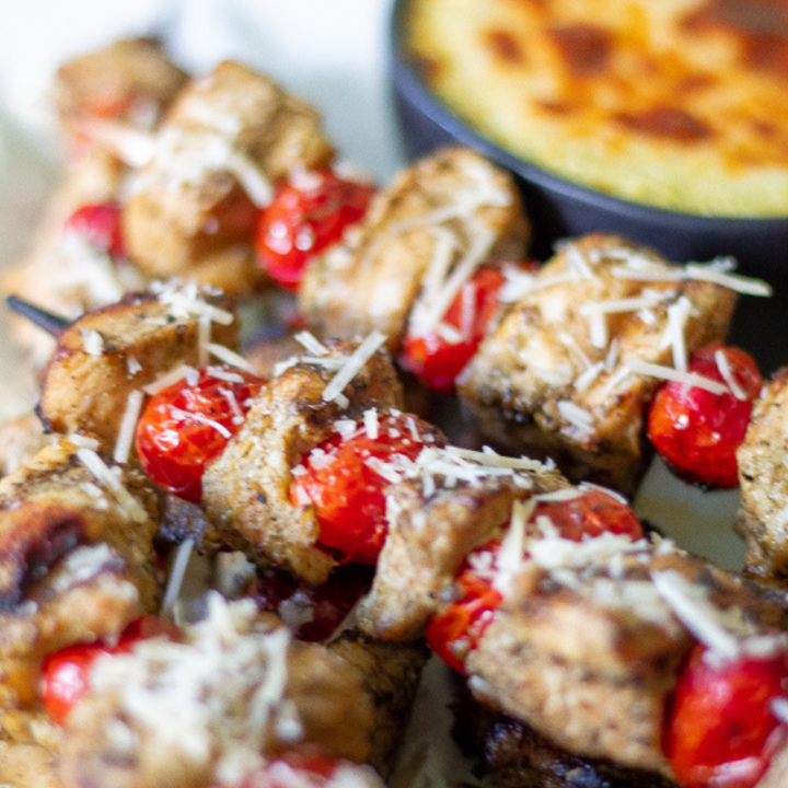 Chicken Pesto Skewers with Creamy Ricotta Sauce This Moms Menu
