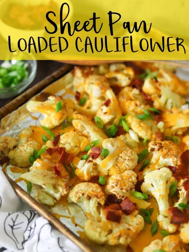 Roasted Cauliflower with Cheese and Bacon