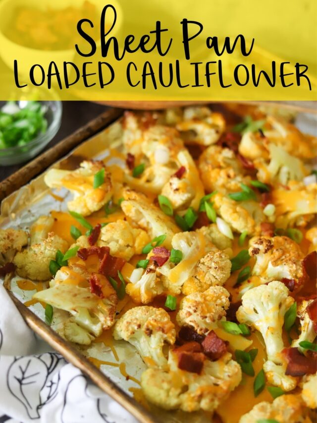 Roasted Cauliflower with Cheese and Bacon This Moms Menu