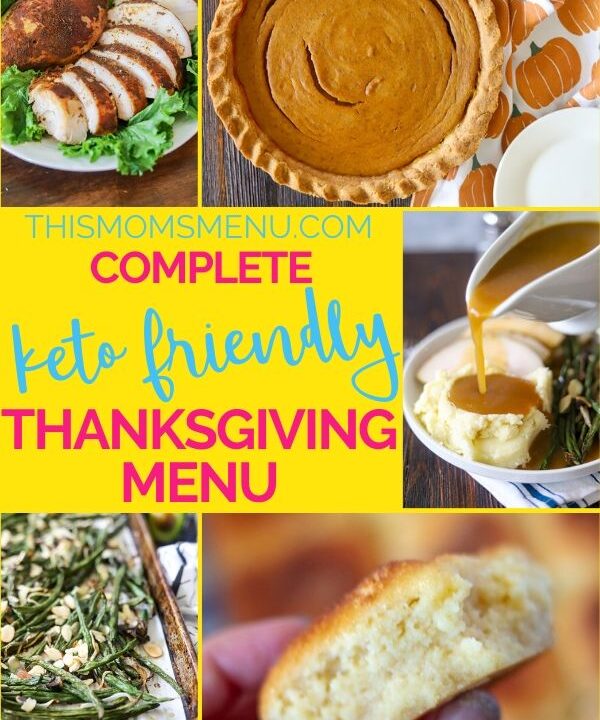 keto thanksgiving menu image collage with text overlay