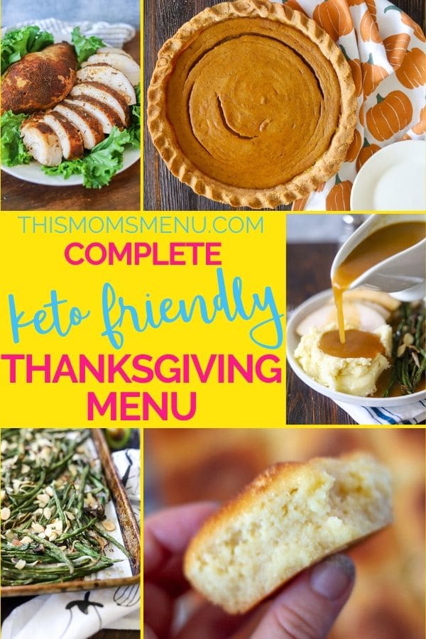 keto thanksgiving menu image collage with text overlay