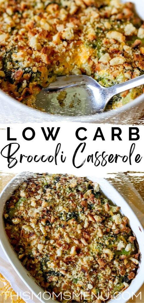 pinterest image for low carb broccoli casserole