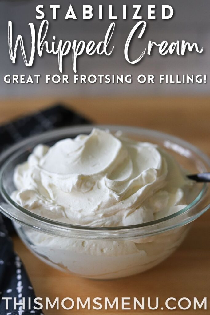 a bowl full of homemade whipped cream in a glass bowl with a text overlay