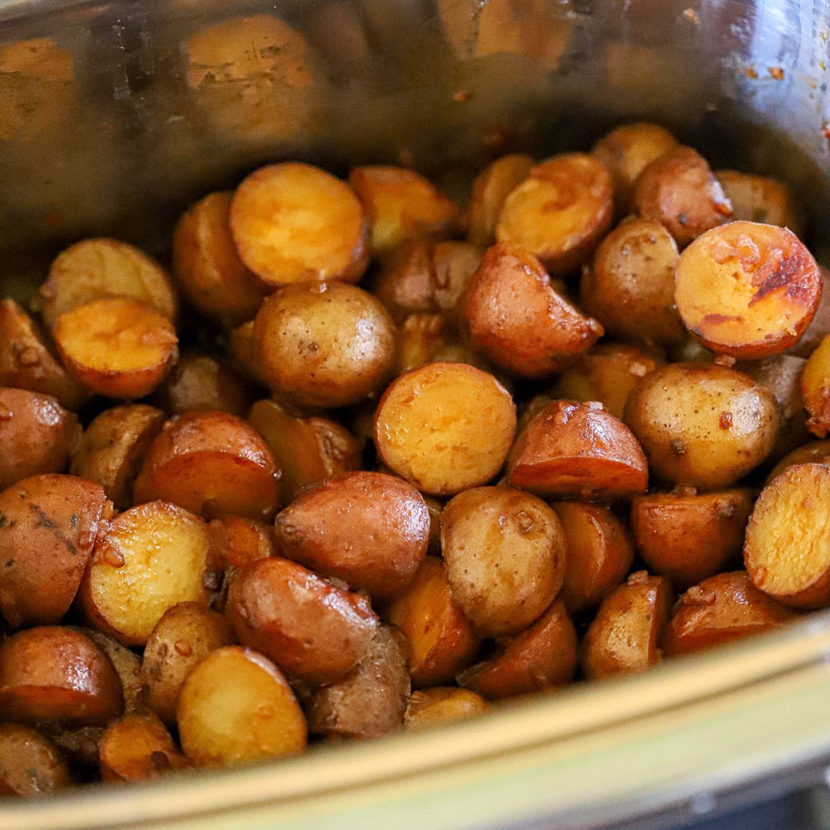 roasted potatoes in a crock pot