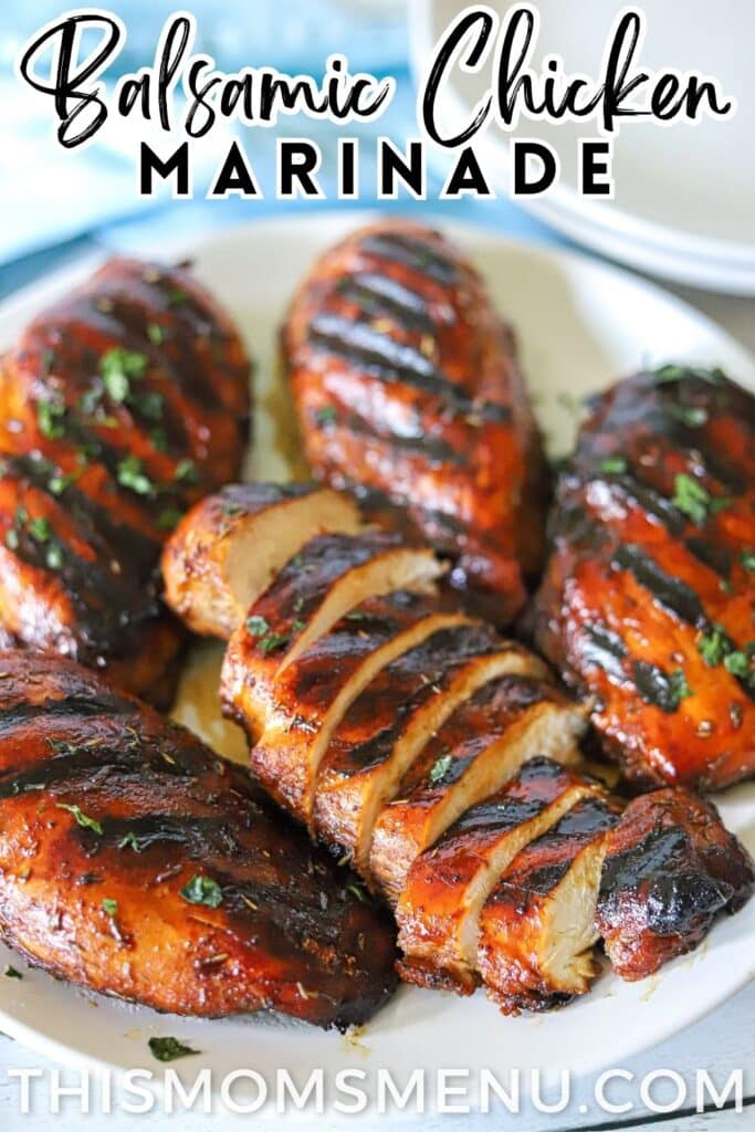balsamic marinated chicken breast on a plate